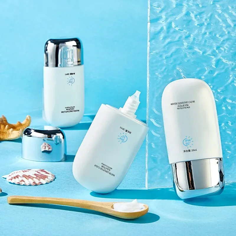 Sunscreen Face White Bottle UV Isolation 2 in 1 Whitening Isolation Light and Breathable Refreshing Non-greasy Sunscreen