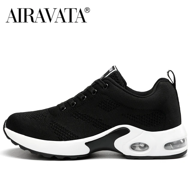 Hot Sale Ladies Running Shoes Comfortable Outdoor Shock Absorption Sports Lightweight Air Cushion Sneakers  zapatillas mujer black