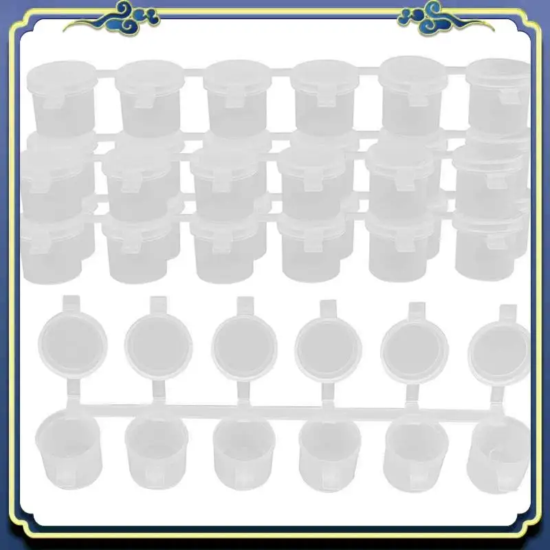 A86P-25 스트립 150개 빈 페인트 스트립 페인트 컵, 10ml/0.325oz 미니 페인트 팟 스트립 투명 플라스틱 보관함