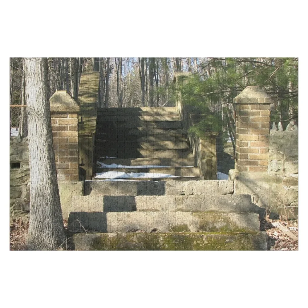 Steps To Nowhere - St. Paul German Lutheran Church in Winburne Remains Jigsaw Puzzle Customizeds For Kids Wood Name Puzzle