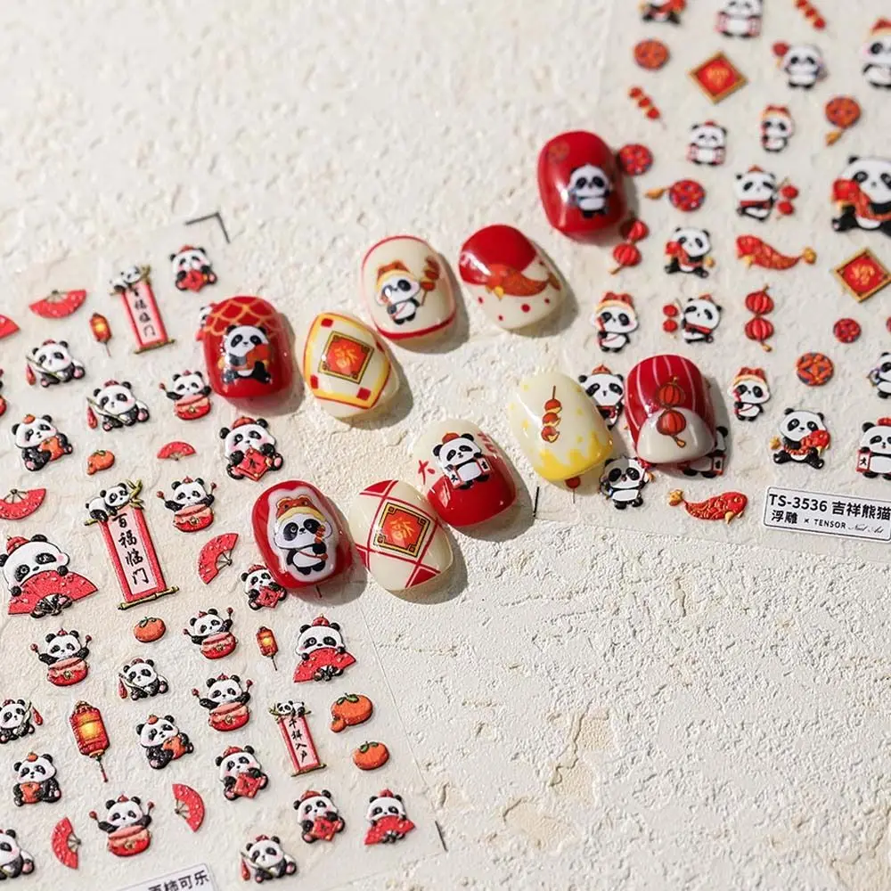 

Happy Chinese New Year Panda Nail Stickers Persimmon Nail Art Decal Design Manicure Tool Stickers