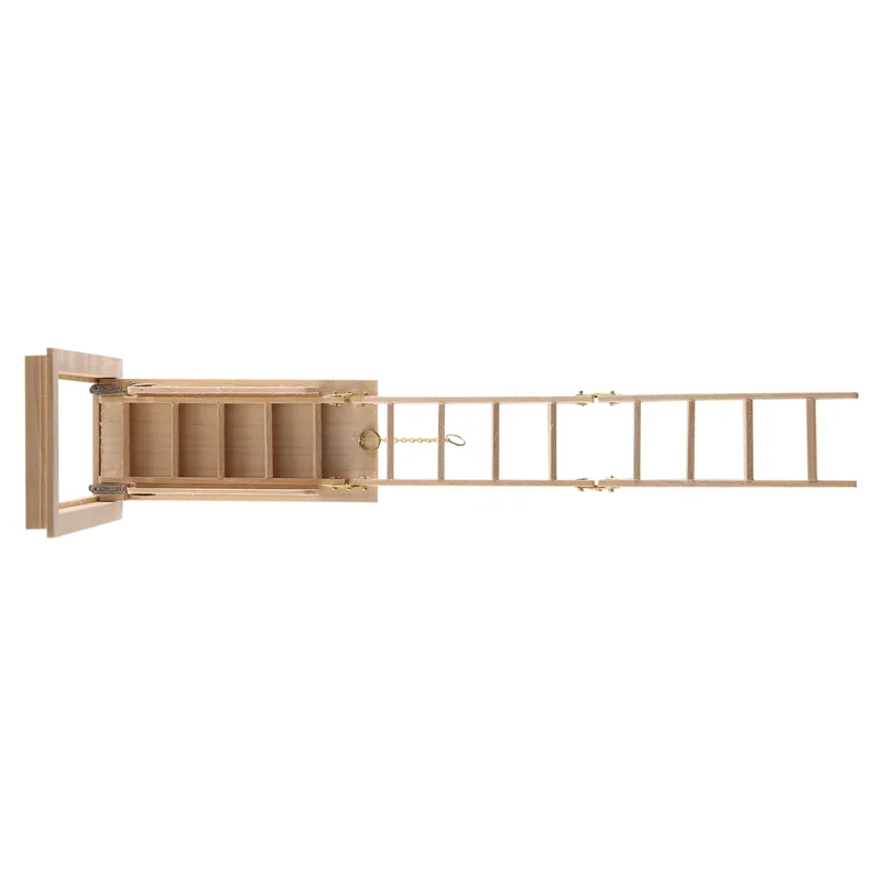 1:12 Mini Modern Miniature Furniture Folding Attic Stairs Doll House Decoration 2