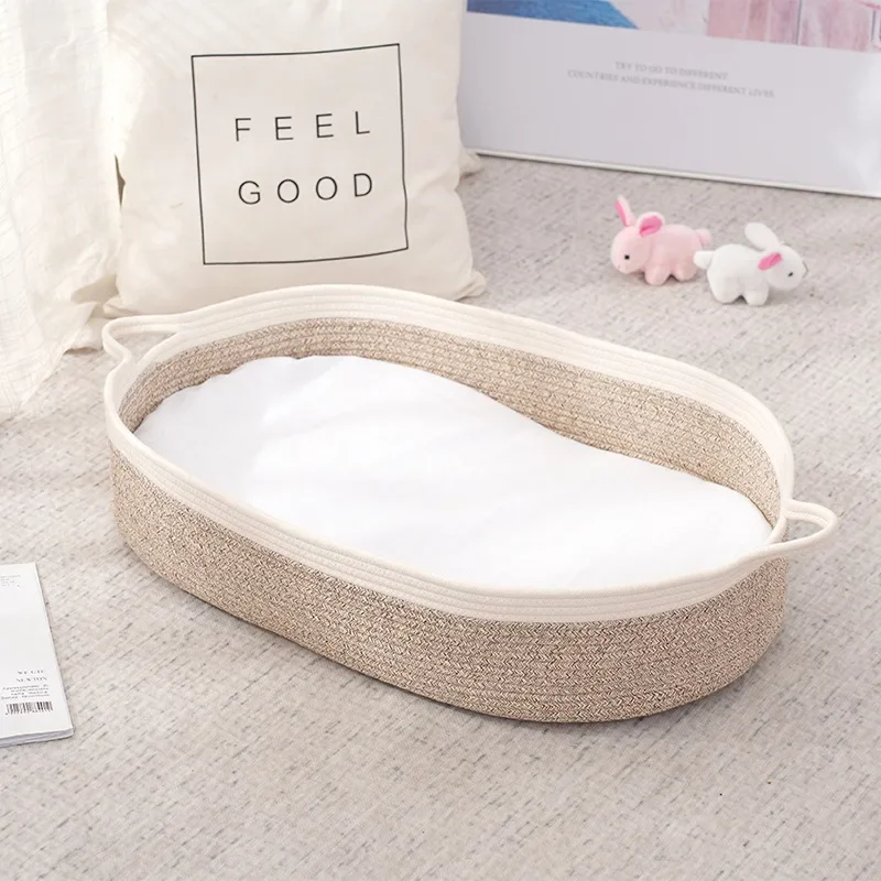Baby Basket Cotton Rope Newborn Going Out Sleeping Basket Baby Diaper Changing Table Newborn Cradle Bed