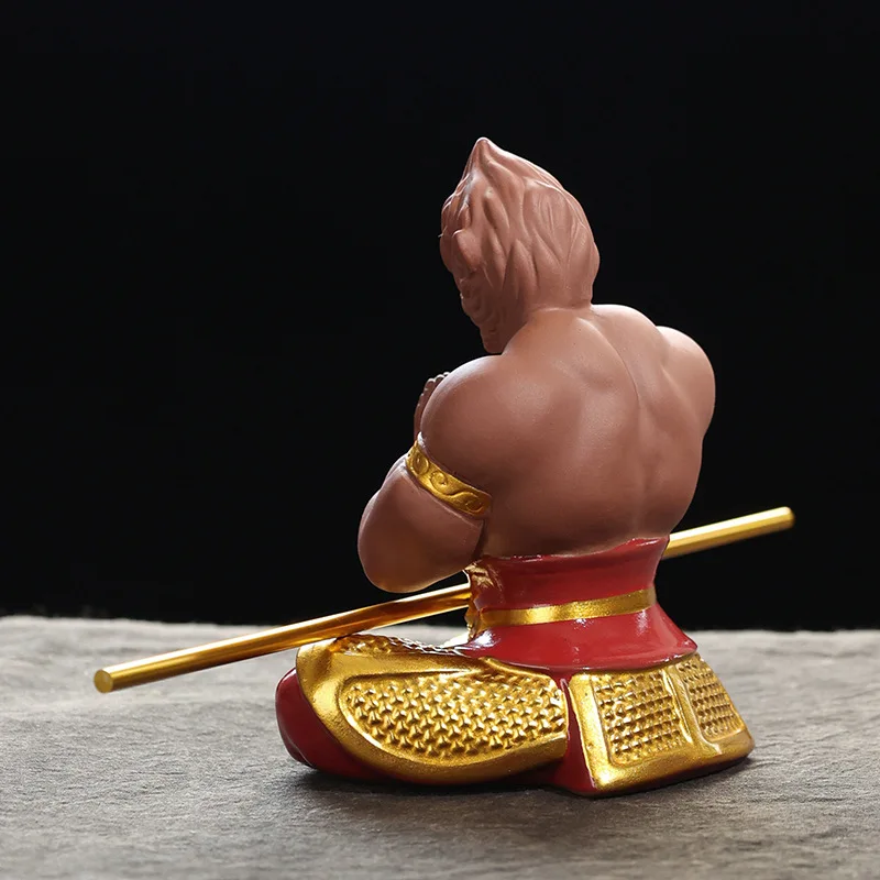 Ceramic Sun Wukong Character Statue, Modern Art Sculpture, Home Living Room, Loft Crafts Gift, Battle God monkey Statue