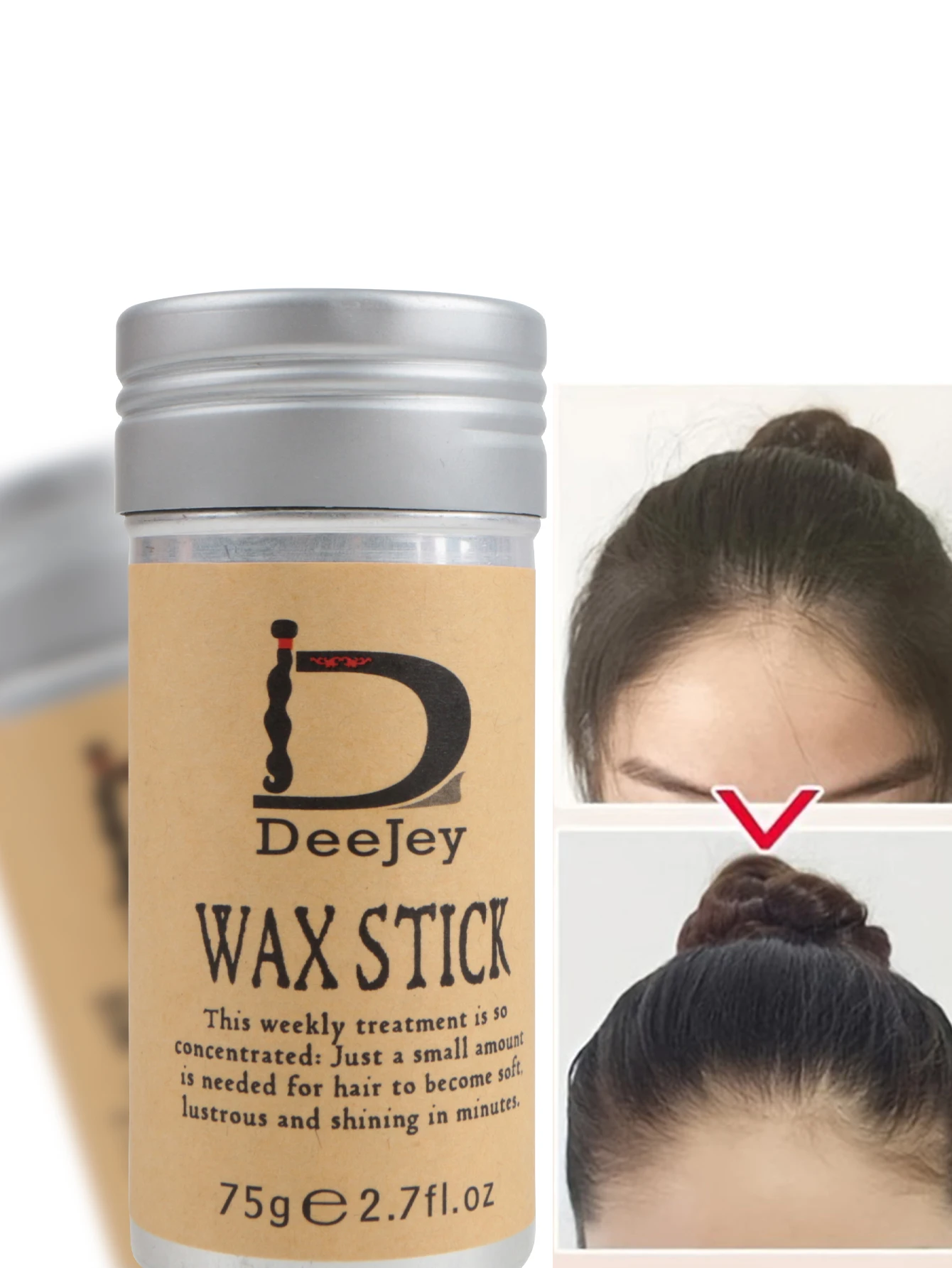 DeeJey Hair wax stick with hair comb and bristle brush and edge brush for wig edge control