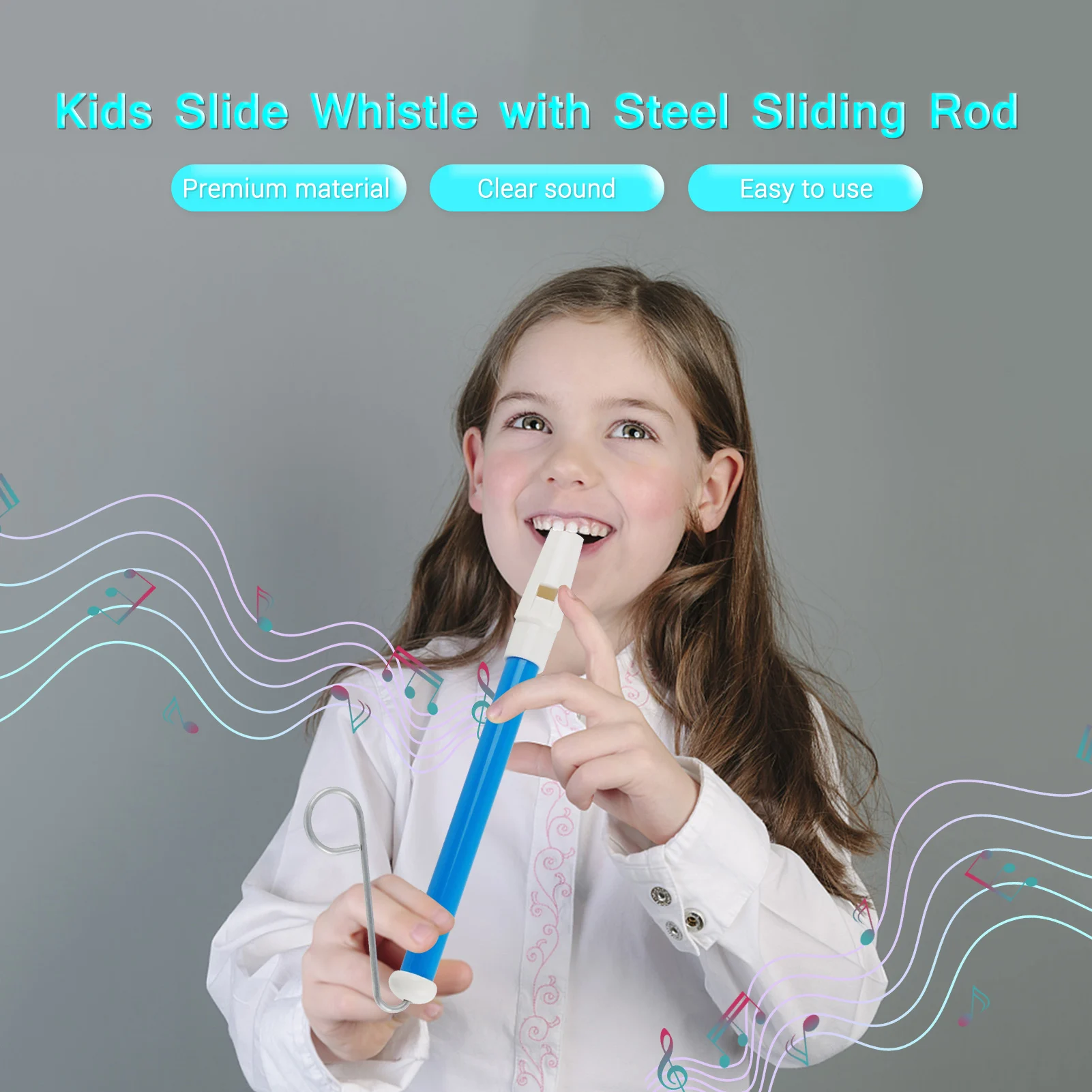 Kids Slide Whistle with Steel Sliding Rod Musical Instrument Toy for Children Kazoo Flute harp flute