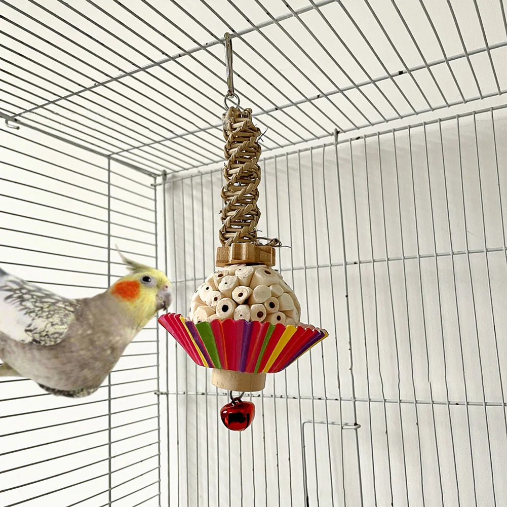 

Игрушки для попугаев с колокольчиком, деревянные кубики из натурального дерева, игрушка для жевания при прорезывании зубов, жевательная игрушка для попугаев, попугаев, тараканов, птиц