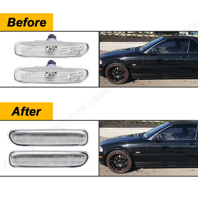 Clignotants LED Dynamiques Pour BMW Série 3 E46 - Séquentiels Amber Fumés | Facile à Installer