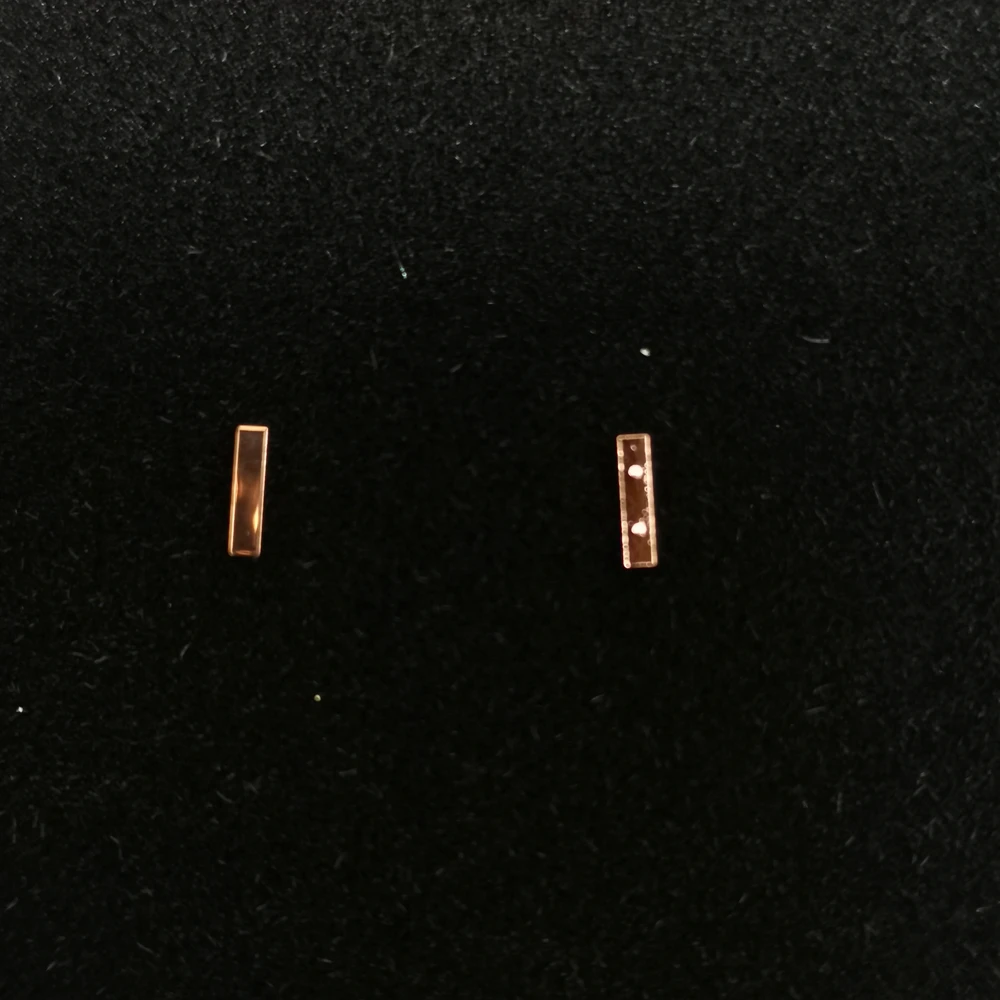 Watch Dial Hour Index 1mmx4.5mm Metal Watch Maker Pin Glossy Rose Gold Rectangle Shape No Lume