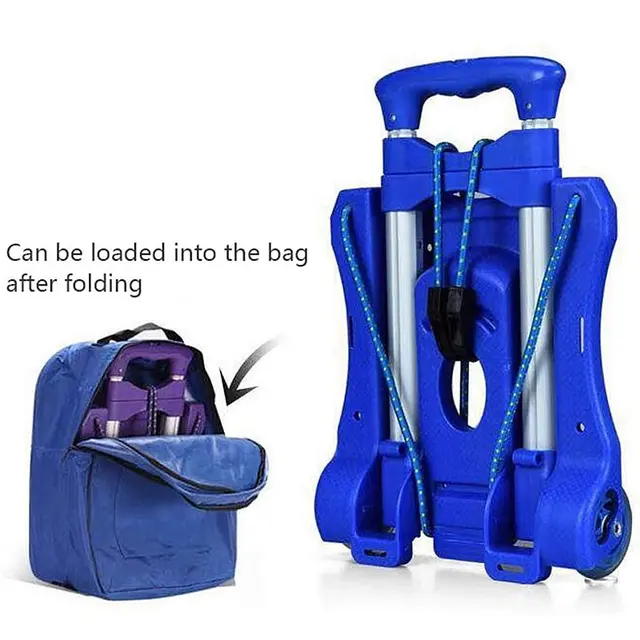 Összecsukható Kézzsákos Kerék Kocsi Teherautó -Kosár 40 Kg Nehéz Dividravel Poggyász Bevásárló Kosár Hordozható Otthoni Autó - Image 6