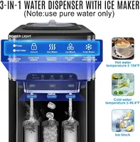 Cooler Dispenser Built-in Ice Maker Countertop,3-in-1 Portable Ice Machine 44lbs Daily,Top Loading 5 Gallon Water Dispenser w. C 2