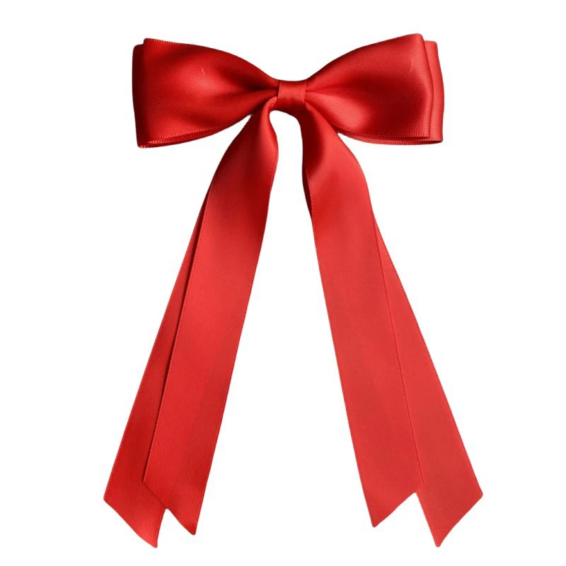 Süßes Haar Satin Bogen Clip Haarnadel für Frauen Mädchen Band Bowknot Haars pangen Frauen lange Schleifen Haars pangen Kopf bedeckung Kopf bedeckung – Detail 10