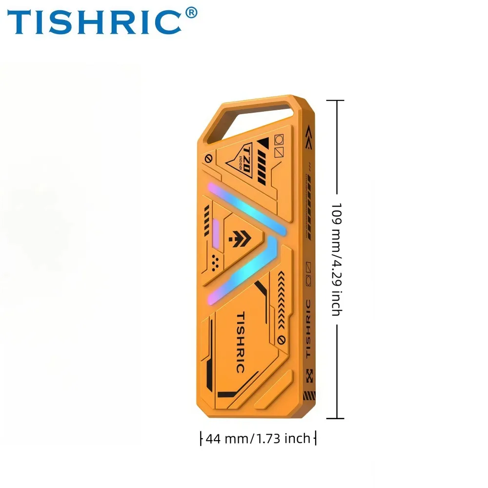 TISHRIC T20 10Gbps SSD NVME M2 Hard Drive Enclosure RGB CNC USB 3.0 To Type C Hdd Box For M.2 2230 2242 2260 2280 Hard Disk Case external hard drive case,ssd enclosure,hard drive enclosure