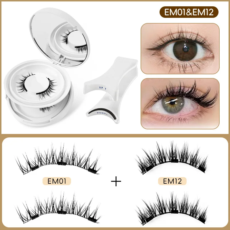 [Two sets of magnetic false eyelashes] Hot glue-free false eyelashes, presenting a net red natural naked feeling and imitating m