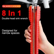 

8 In 1 Flume Wrench Faucet Plumbing Tools Magic Wrench Anti-slip Multi Key Kitchen Chave Inglesa Repair Tool socket wrench set