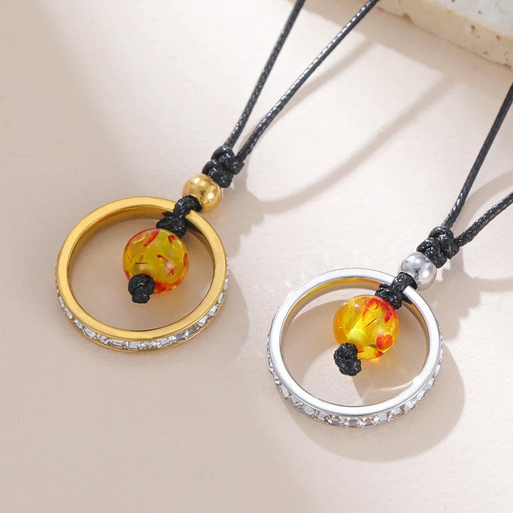 Dawapara Minimalistische Geburtsstein-Kreis-Halskette, viel Glück, heilende Energie, Kristall-Charm, verstellbare Kette, Edelstahl-Schmuck – Detail 11
