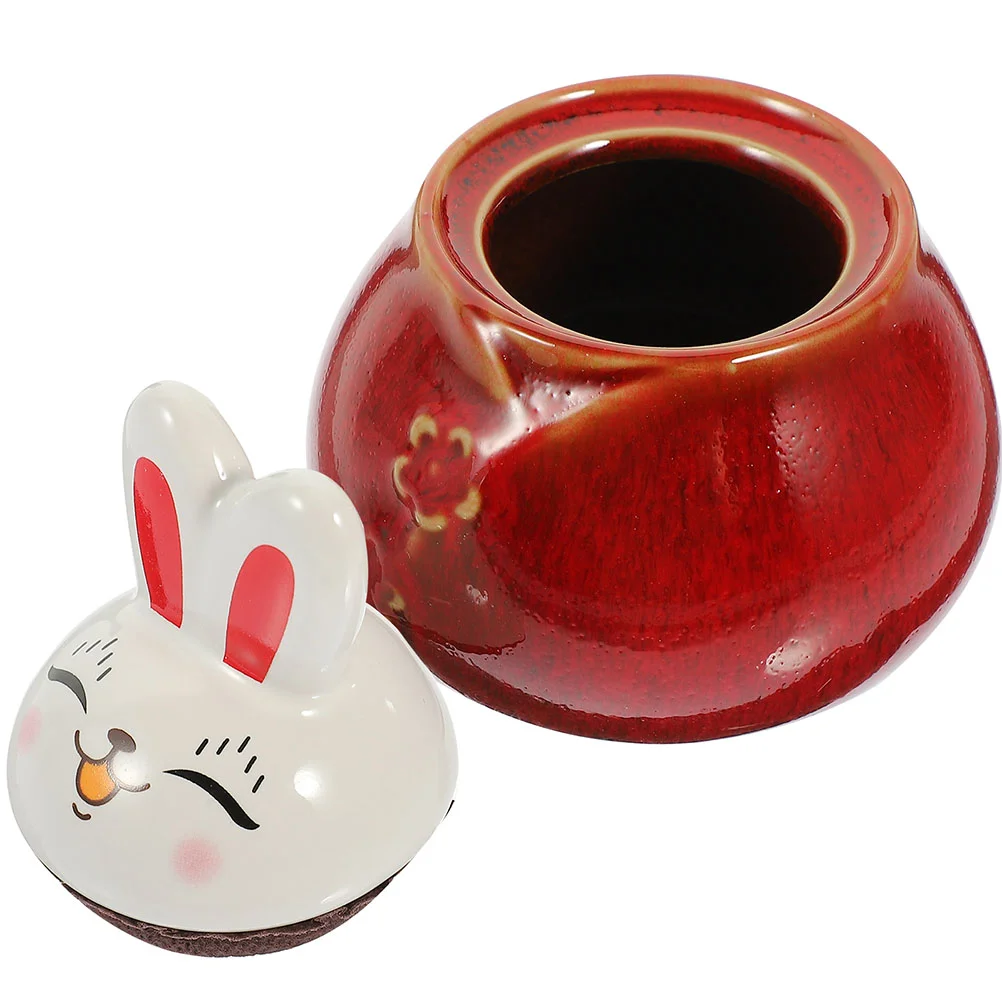 

Cookie Jar Rabbit Sugar Canister Spice Portable Cube Container Tea Loose Organizer Travel