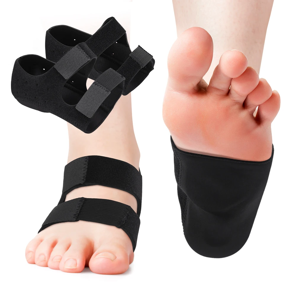 2-in-1 Arch And Heel Support Pads Shockproof Flat Foot Arch Support Cushion Heel Protector For Plantar Fasciitis Achilles 1 Pair