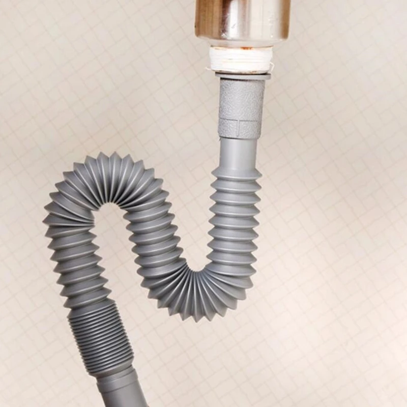 88CM Retractable Plastic Hose Deodorant Washbasin Kitchen Sink Laundry Pool Downpipe Anti