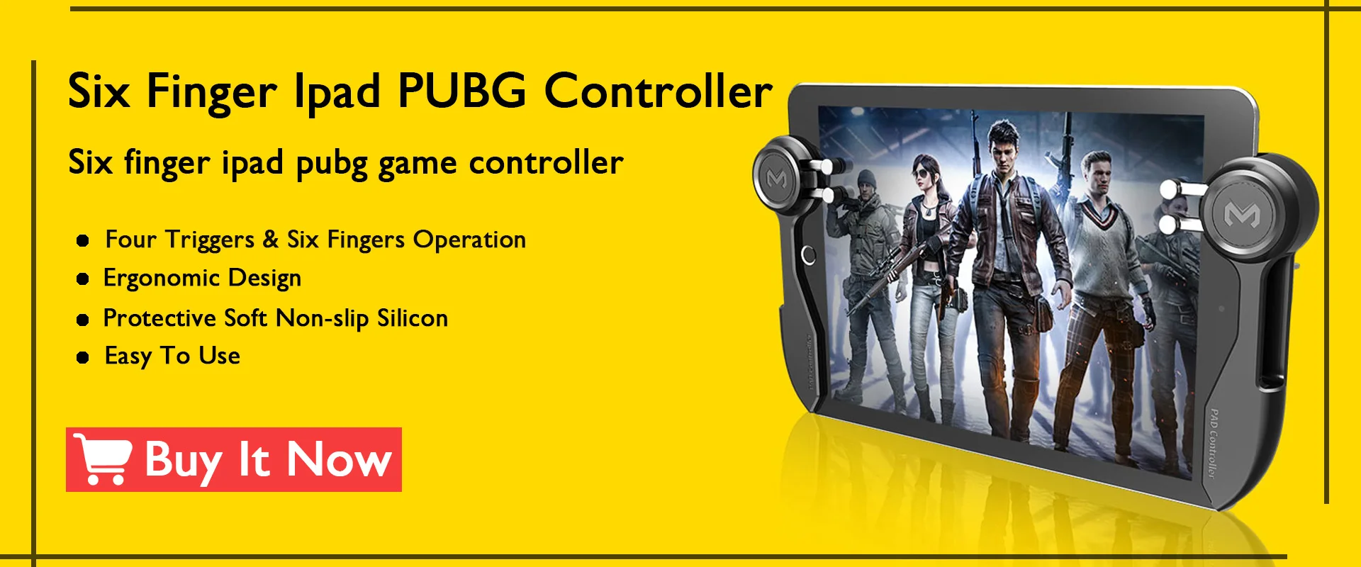 Six Finger Ipad PUBG Controller Capacitance Adjustable Mobile Game Trigger L1R1 Button Gamepad Joystick Grip Tablet Accessories