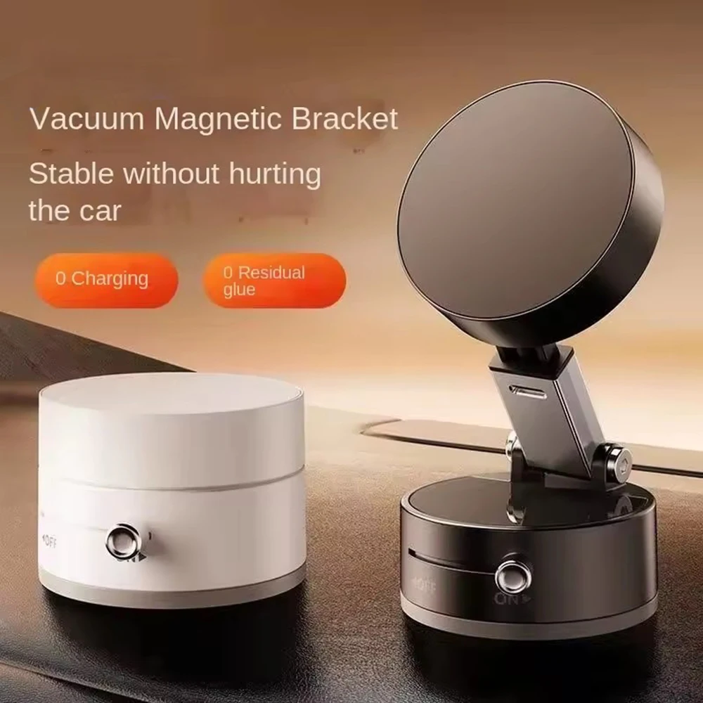 Universal Magnetic Car Mount with 360° Rotation and Vacuum Suction Cup