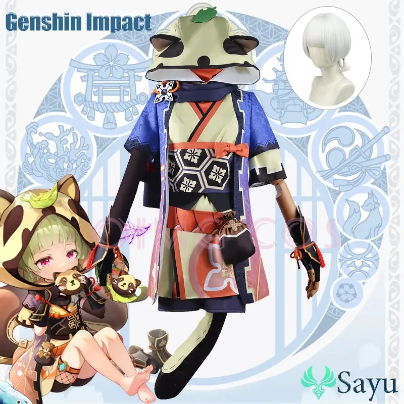 

Костюм для косплея Sayu Genshin Impact, Карнавальная форма для взрослых, парик, аниме, костюмы на Хэллоуин, Женская игра, Малый лорд кусанали
