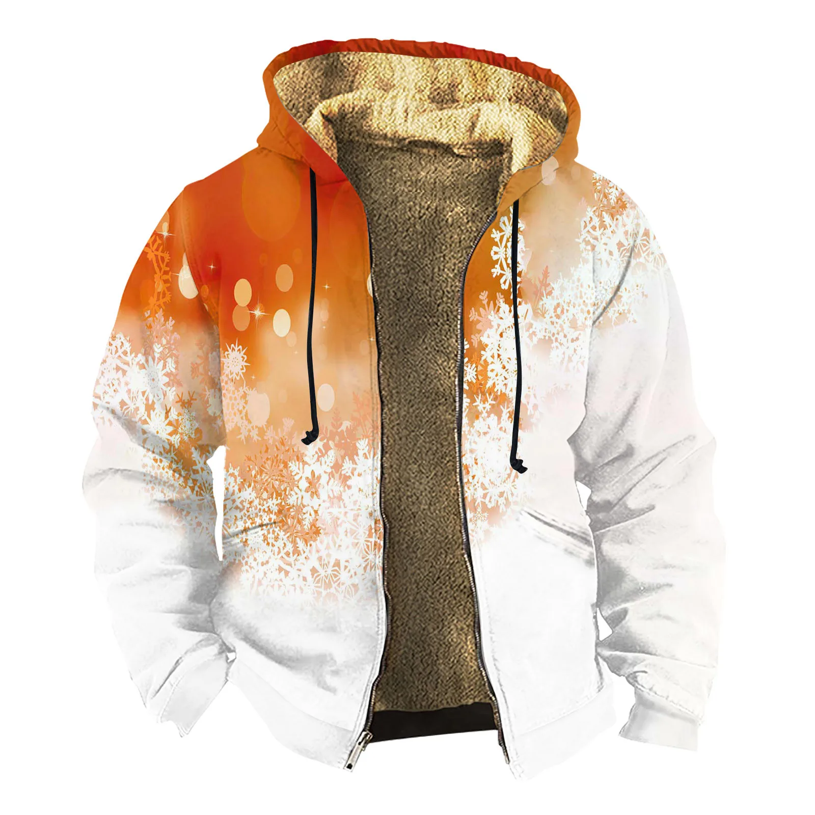 

Мужская Флисовая куртка на молнии, с длинным рукавом и капюшоном