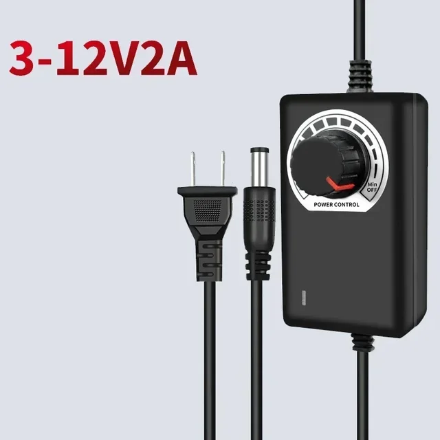 3V 12V 2A adjustable voltage power adapter speed dimming dimming temperature blower exhaust fan speed controller 2