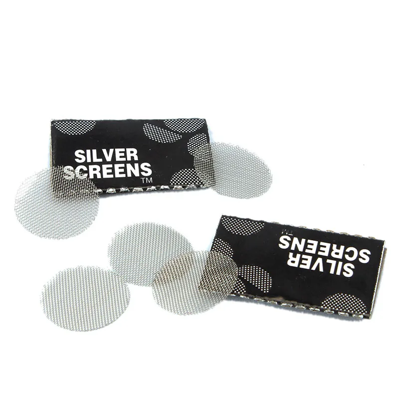 100pcs Stainless Steel gold screens Hookah Water Pipe Tobacco silver filters 20mm Bottom of smoking pipe Metal Combustion Mesh 5