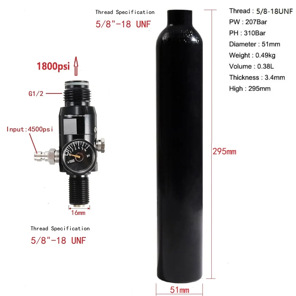 CO2 Tank 0.38L for Aquarium