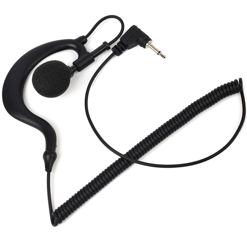 RISENKE-G Shape Surveillance Headset for Two Way Radio, Police Receive and Listen Only Earpiece, Soft Ear Hook, 3.5mm