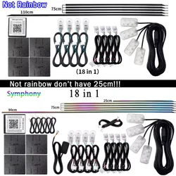 Multicolor LED Car Ambient Lighting Kit with Bluetooth Control (Not Rainbow)