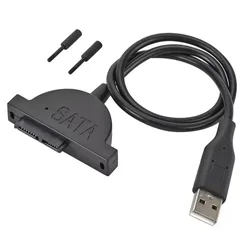 Enhanced USB 2.0 SATA Optical Drive Adapter Cable (Black)