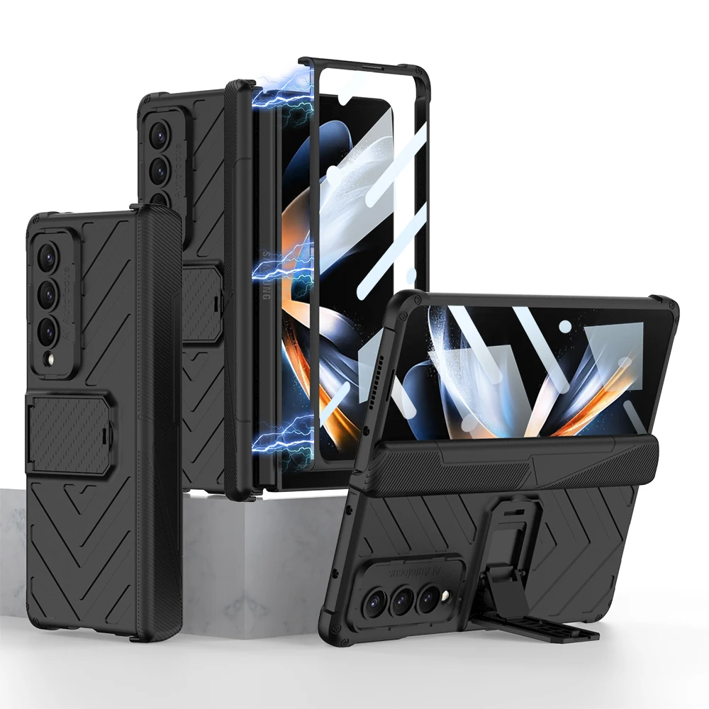 

Магнитный держатель для ручек с петлей, чехол для Samsung Galaxy Z Fold 4 3, чехол для фотокамеры, защита экрана, ударопрочный чехол для телефона, чехол