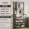 2025 Clothes Hanger Multi-Layer Shoe Rack Shelf Floor Standing Coat Racks Assemble Cloth Storage With Hooks Sneakers Organizer 2