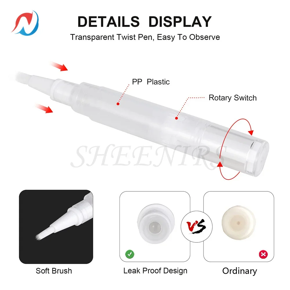 50/100pcs 3ml 5ml Empty Nail Oil Pen with Brush Tip Container Applicator for Homemade Nail Oil Lip Gloss Eyelash Growth Liquid