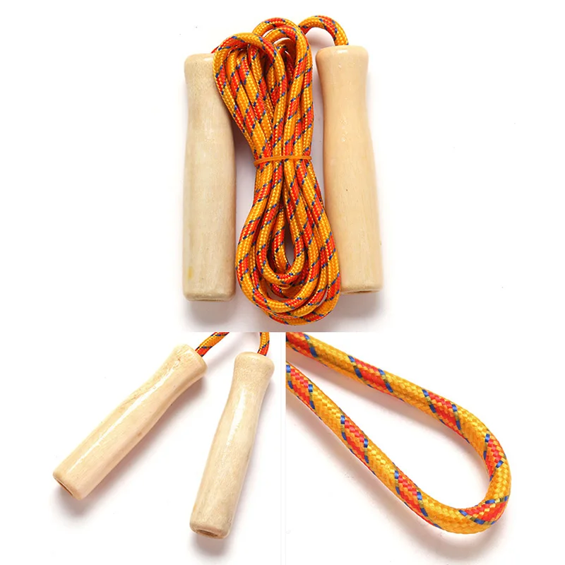 Jump Rope Skipping Rope Wooden Handle Skipping Ropes 2.5M for Students Fitness Training Sport Game