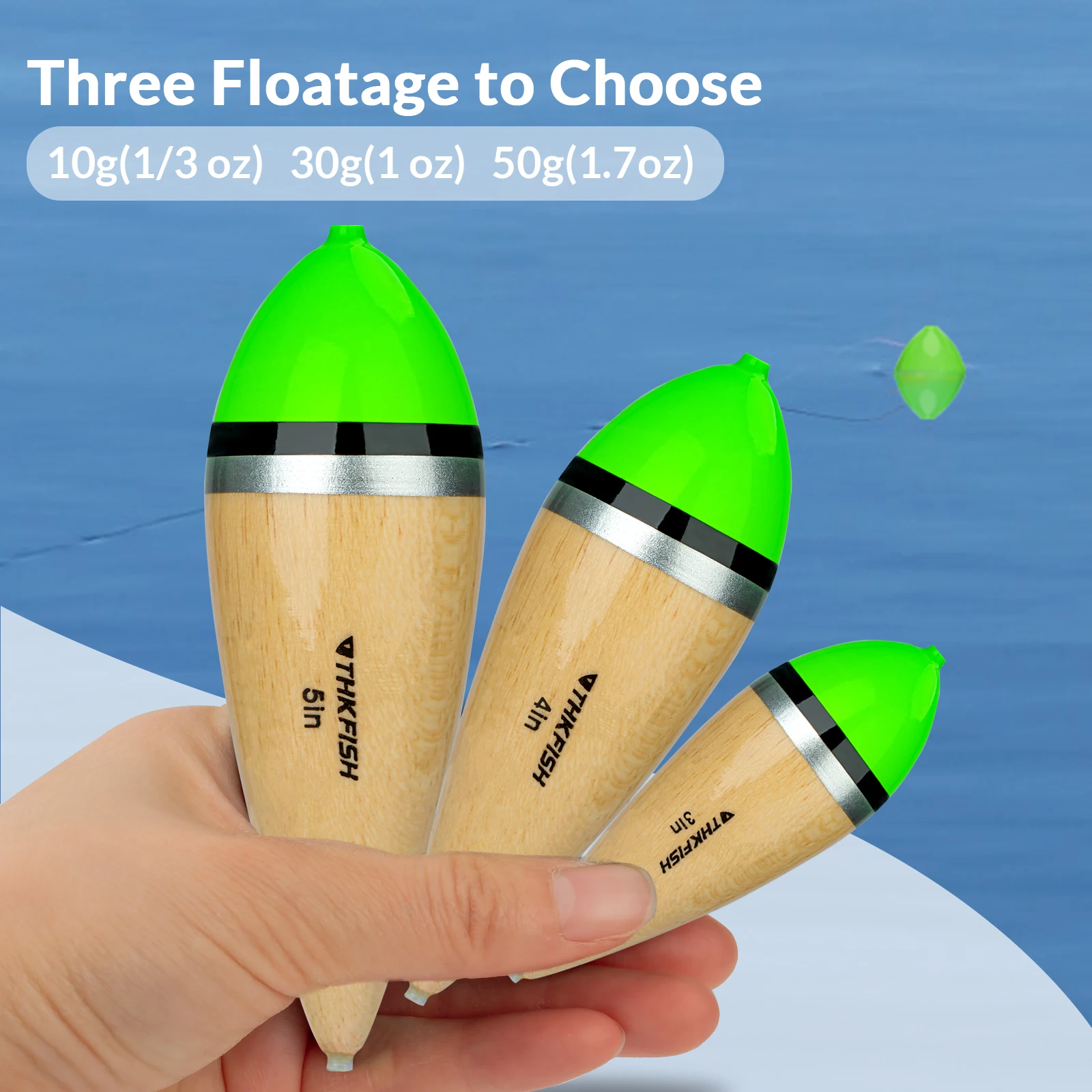 4 stücke Angeln Slip Bobbers 3in 4in 5in Balsaholz Olive Form Angeln Schwimmt Bojen Drift Rohr Schiebe bobber Für Crappie Panfish – Detail 10