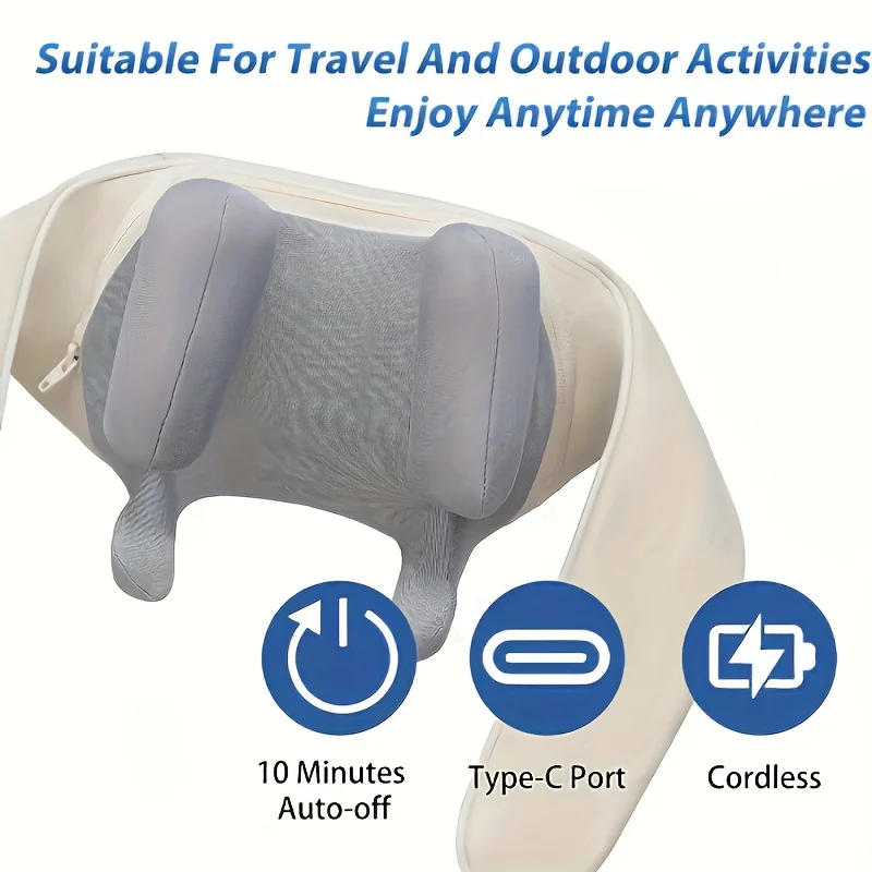 Electric Wireless Neck And Shoulder Massager Shiatsu Kneading Shawl_voghion.com