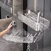 Bathroom Shelf Wall Mounted Cosmetics Storage Rack No Hole Required Plastic Corner Wall Shelf Organizer Bathroom Accessories 6