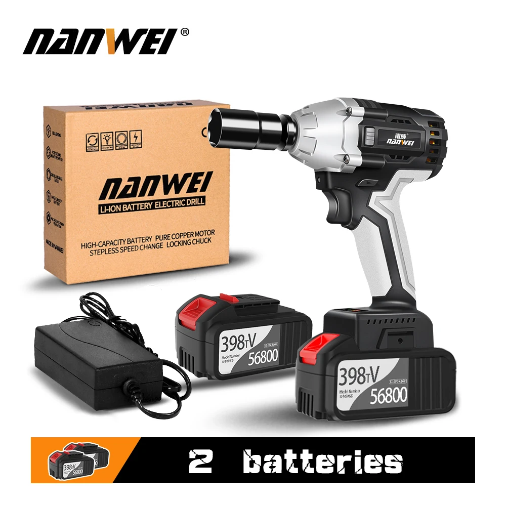 

NANWEI Wrench Industrial Brushless Lithium Wrench 380N High Torque Cordless Electric Wrench Easy Removal Of Car Tires