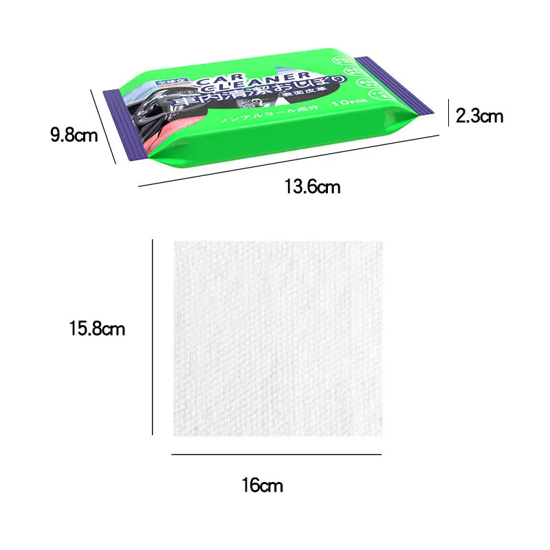 10/30/50PCS Car Interior Wipes Glass Leather Interior Refurbished Steering Cleaning Sofa Wheel Wipes Care Wet Maintenance Wipes 6