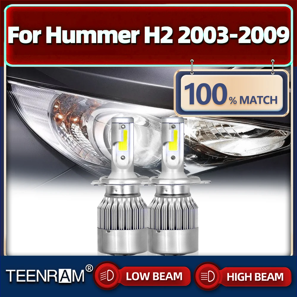 

9007 LED Headlight Bulbs 20000LM CSP Chip Car Light 12V 6000K White Auto Lamp For Hummer H2 2003 2004 2005 2006 2007 2008 2009