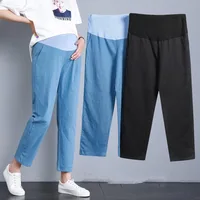 Maternity Women Trousers Pants Spring Straight Leisure Abdomen Pants in Nine Minutes Pants Summer Pregnant Women Belly Support 1