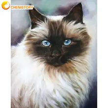 

CHENISTORY 5d Diamond Art Painting Cat Pictures Of Rhinestones Diy Diamond Embroidery Sale Mosaic Animal Decor For Home Diy Craf