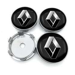 4 - Piece 60mm Car Wheel Center Cap Set - Stylish Wheel Cover Accessories (Renault black - 4pcs)