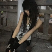 Karrcat Grunge Esthétique Tie Dye Débardeur Trashy 2000s Style Long Débardeur Japonais Y2k Haut Sans Manches Gothique Vintage Streetwear 3