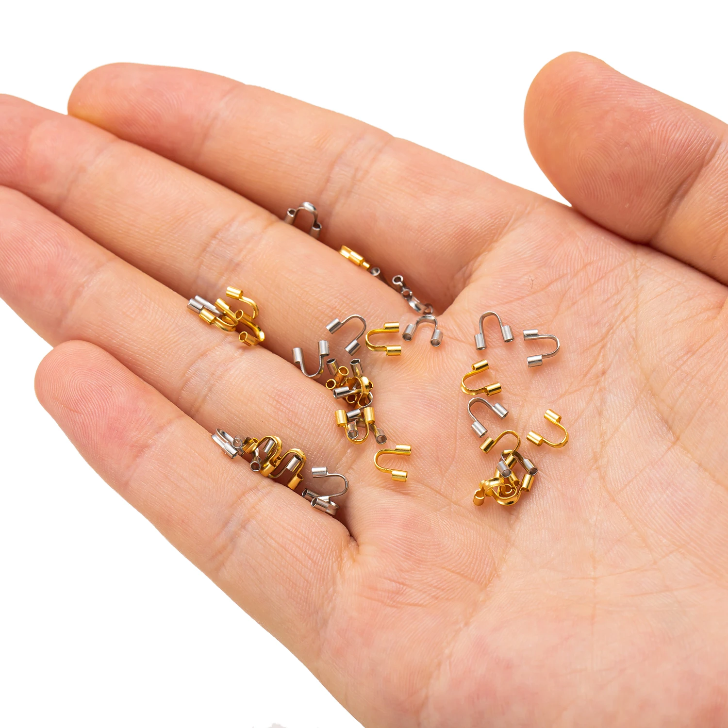 50 Teile/los Edelstahl U Form Draht Protektoren Schlaufen Verschlüsse Stecker Für DIY Halsketten Armbänder Schmuck Machen Liefert – Detail 4