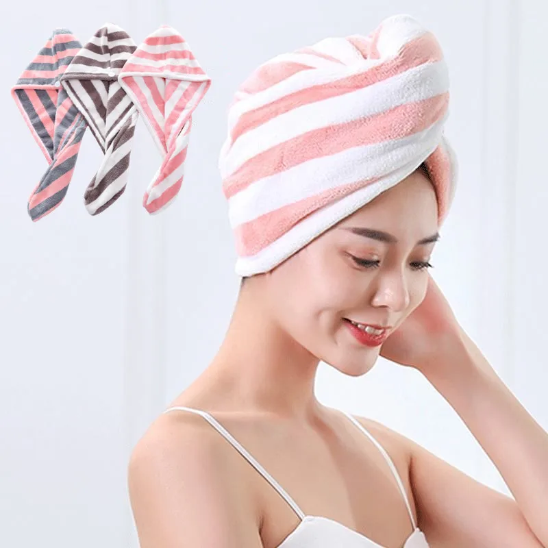 Fleece Hair Dryer Towel Fleece Bathroom Towel Fleece Shower Cap