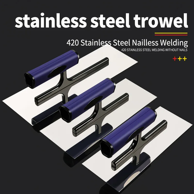 Plastering Trowel Concrete Trowel Stainless Steel Plastering Trowel Concrete Trowel For Wall Tile Flooring Plaster Bricklayer Construction Tools
